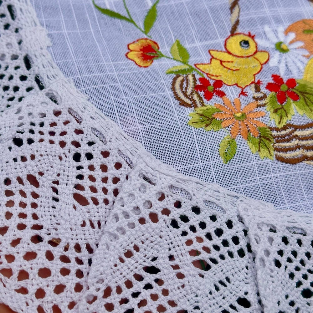 Ukrainian machine-embroidered Easter Basket Cover, Rushnyk Ukraine, US 45*60 cm - Picture 2 of 5
